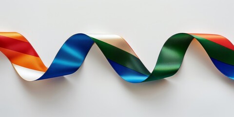 South african flag ribbon. Curly ribbon on white background.