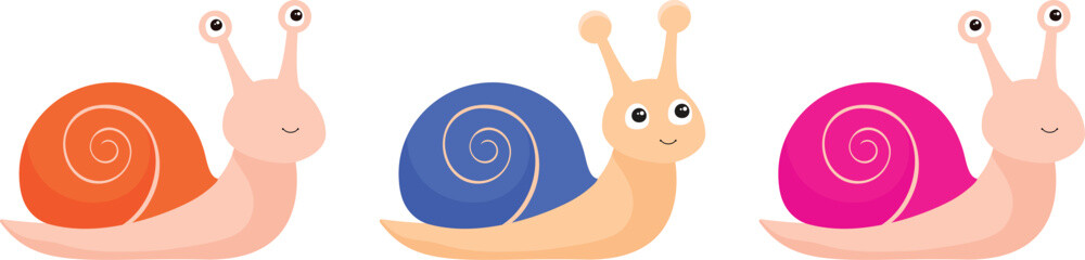 Set of Cartoon snails