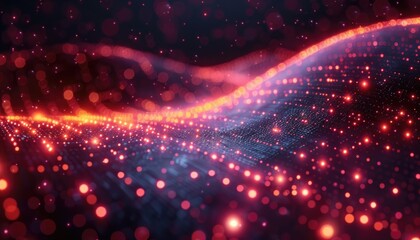 Obraz premium A colorful, abstract image of a cityscape with a bright blue and pink background by AI generated image