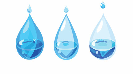 Water drop vector icon illustration Flat vector