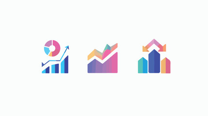 Very Useful Icon of Graph for Web  Mobile. Flat vector