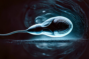 Sperm, the spermatozoon ovulates into the egg. 
