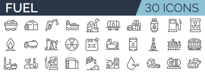 Set of 30 outline icons related to air. Linear icon collection. Editable stroke. Vector illustration
