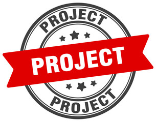 Fototapeta premium project stamp. project label on transparent background. round sign