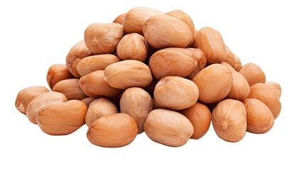Obraz premium A heap of almonds rests on a pristine white backdrop