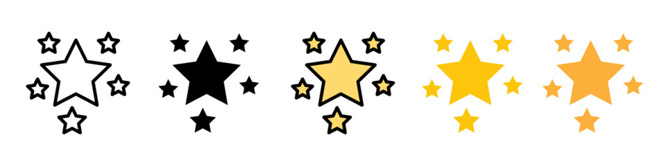 Premium Star Badge Icons with Ribbon Band for Quality Product Ratings