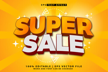 Super sale editable text effect 3d text mockup,