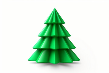 Obraz premium This image features a three-dimensional minimalist green Christmas tree, perfect for festive designs and decor