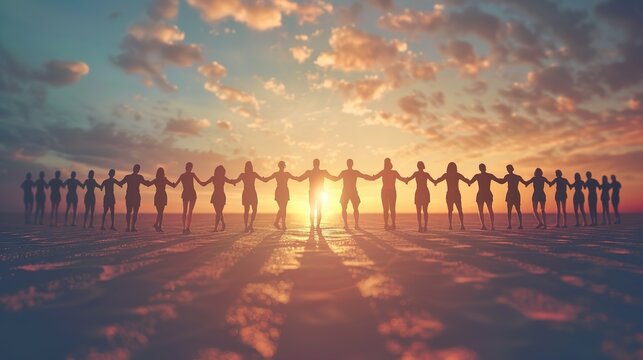 Group solidarity and unity, human chain