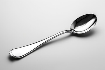 Isolated Teaspoon Utensil in White and Silverware. Kitchen Object for Measuring Ingredients and Stirring Beverages