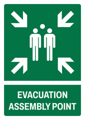 iso emergency and first aid safety signs evacuation assembly point size a4/a3/a2/a1