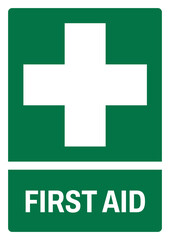 Obraz premium iso emergency and first aid safety signs first aid size a4/a3/a2/a1