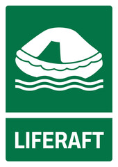 iso emergency and first aid safety signs liferaft size a4/a3/a2/a1
