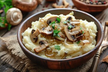 Rustic Mashed Red Potatoes with Fried Onion and Mushroom Medley, the Perfect Side Dish with a Touch of Iron