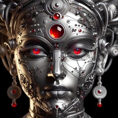 사이보그 인도 여신 얼굴