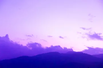 Poster de jardin Violet Dreamy purple sky  twilight background and sunlight with copy space