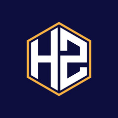 Obraz premium Modern hz letter logo design 
