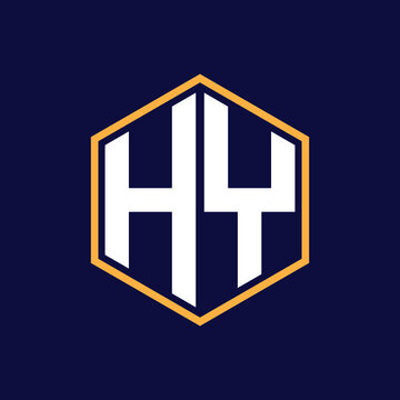 Modern hy letter logo design 