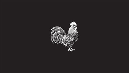 Fototapeta na wymiar black and white rooster, rooster, rooster design, rooster logo, rooster logo design 1122