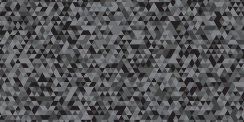 Abstract geometric wall tile and metal cube background triangle wallpaper. Gray and black polygonal background. Seamless geometric pattern square shapes low polygon backdrop background.