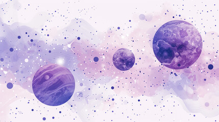 Fototapeta premium The Purple Planets of the Solar System