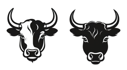  silhouettes face cow set, illustration,  design, isolated  background