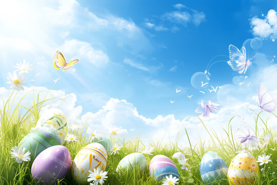 Easter cute bright background