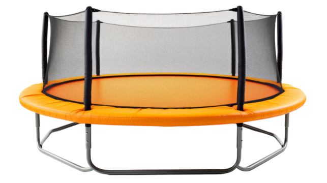 A cascade of trampolines stacked on top of each other in a mesmerizing display of gravity-defying leaps and bounds