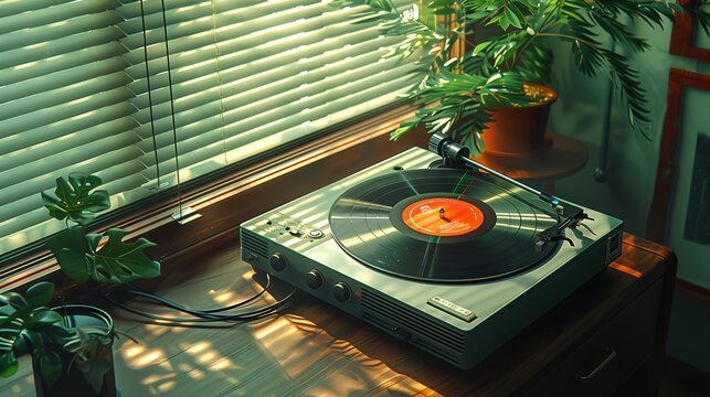 Record Player by Window
