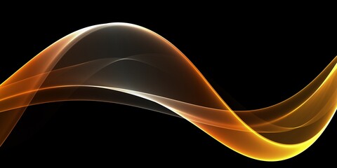 Gold wave flow and golden glitter on black background. Abstract shiny color gold wave luxury background. Luxury gold flow wallpaper