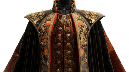 A man in a striking black and gold costume strikes a powerful pose