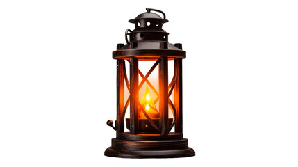 Fototapeta premium A lantern glowing with a flickering candle inside