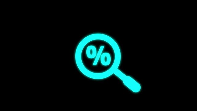 Technology business percentage icon isolated animation and Financial research icon isolated animation .