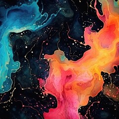 Black dark watercolor abstract background