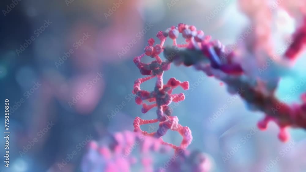 Aufkleber a magnified image of a protein molecule interacting with rna highlighting the intricate relationship