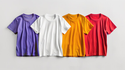 A multicolored T-shirts on a white background.