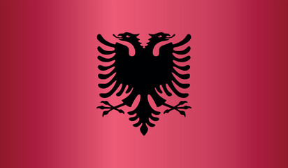 National flag of Albania, flag of Albania, sign of Albania. Flag of Albania with gradient.