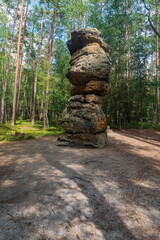 Sedm chlebu rock formation near Steti town in Czech republic