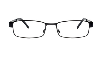 Fototapeta premium A pair of elegant glasses resting on a pristine white background