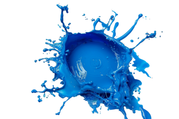 Blue water splash isolate white background.