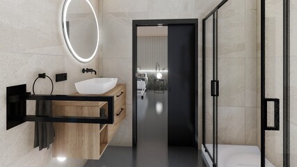Diseño de cuarto de baño moderno