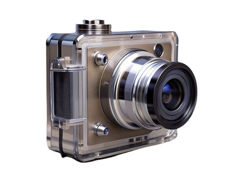 3d camera isolated on transparent background