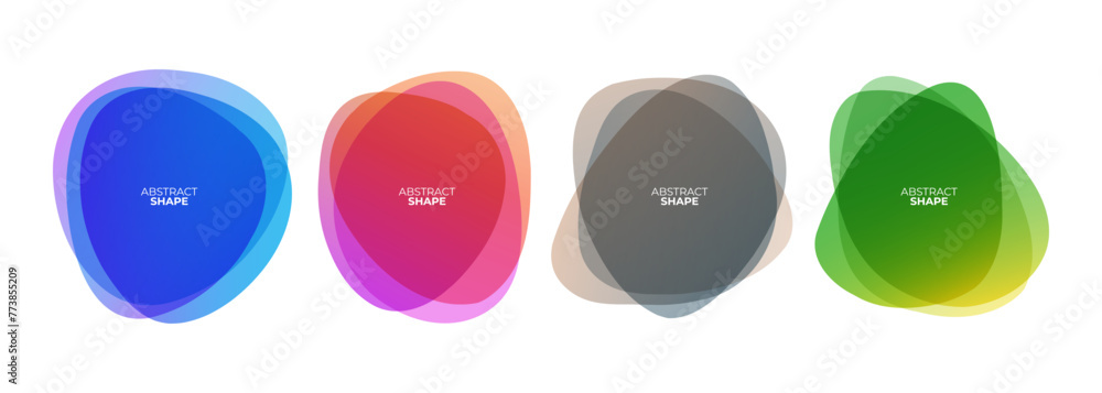 Poster set of abstract gradient shapes. vibrant color backgrounds for creative graphic design. vector illus