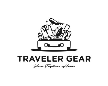 holiday travel luggage design logo