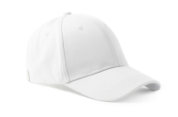 White Baseball Cap on White Background