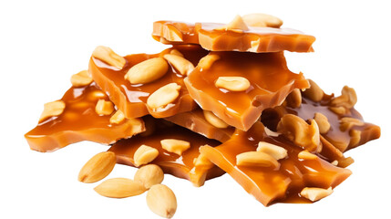 A stack of peanut brittles balancing on top of each other, creating a sweet and crunchy tower
