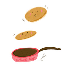 Pancakes Cooking cute illustration 