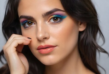 Obraz premium Studio Close-Up Gorgeous Blonde with Freckles