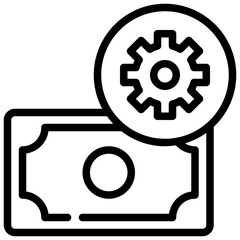 money management gear wheel simple line