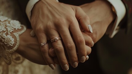 Through the lens of the camera, the tender touch of the bride and groom's hands is immortalized in this close-up photo, serving as a poignant reminder of the deep connection and shared dreams 